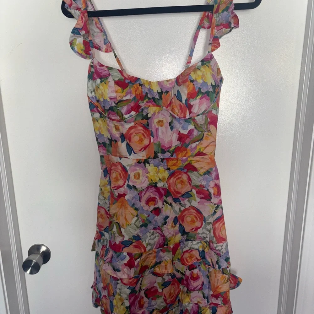 Angel Biba Colorful Floral Mini Dress - Picture 3 of 8